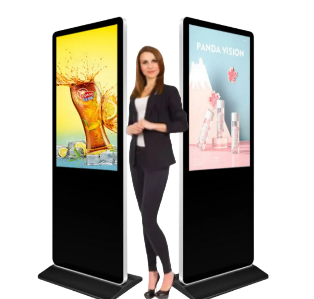 55inch high resolution advertising screen vertical indoor android lcd digital signage interactive display