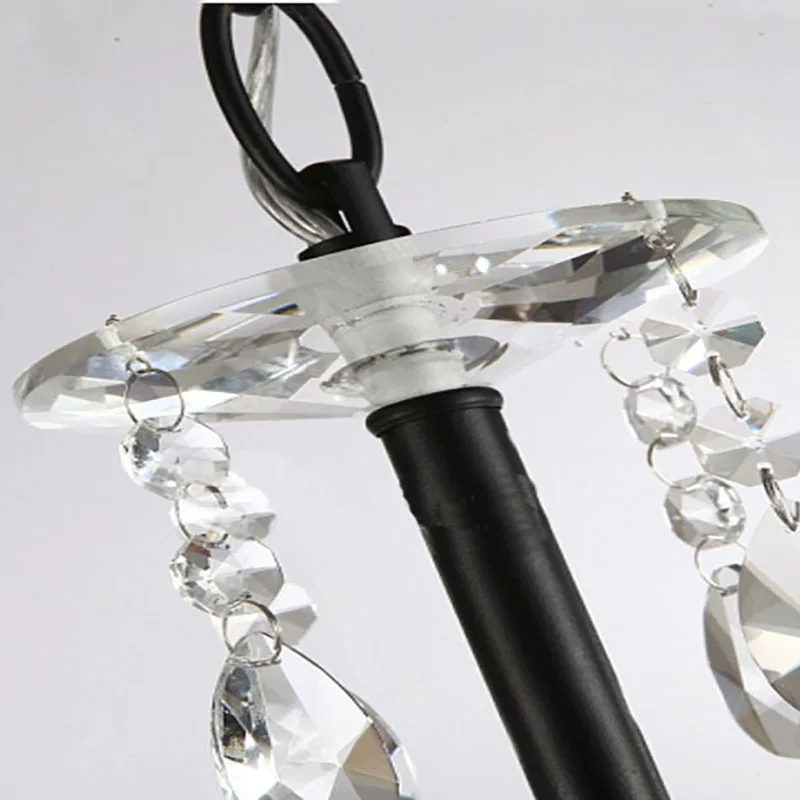 Modern Black Chandelier lighting for living room luxury crystal hanging lamp home decoration cristal light fixtures ceiling lamp