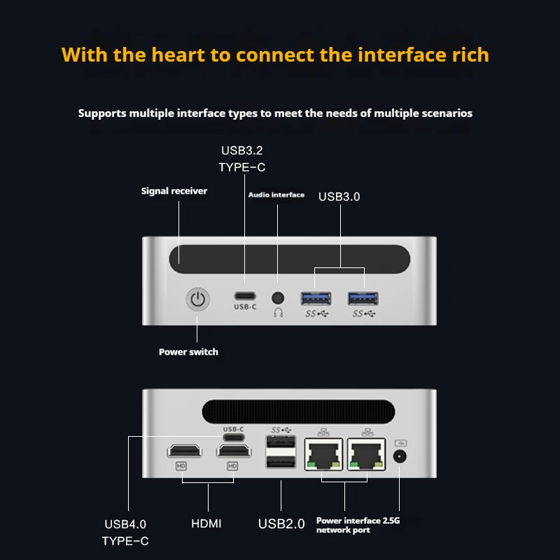 Imagem -04 - Genmachine Novo r7 6800h es Mini pc Windows 11 Wifi Gaming pc Núcleos 16 Threads Cpu Suporte Ddr5 4800mhz Ram Display Computador