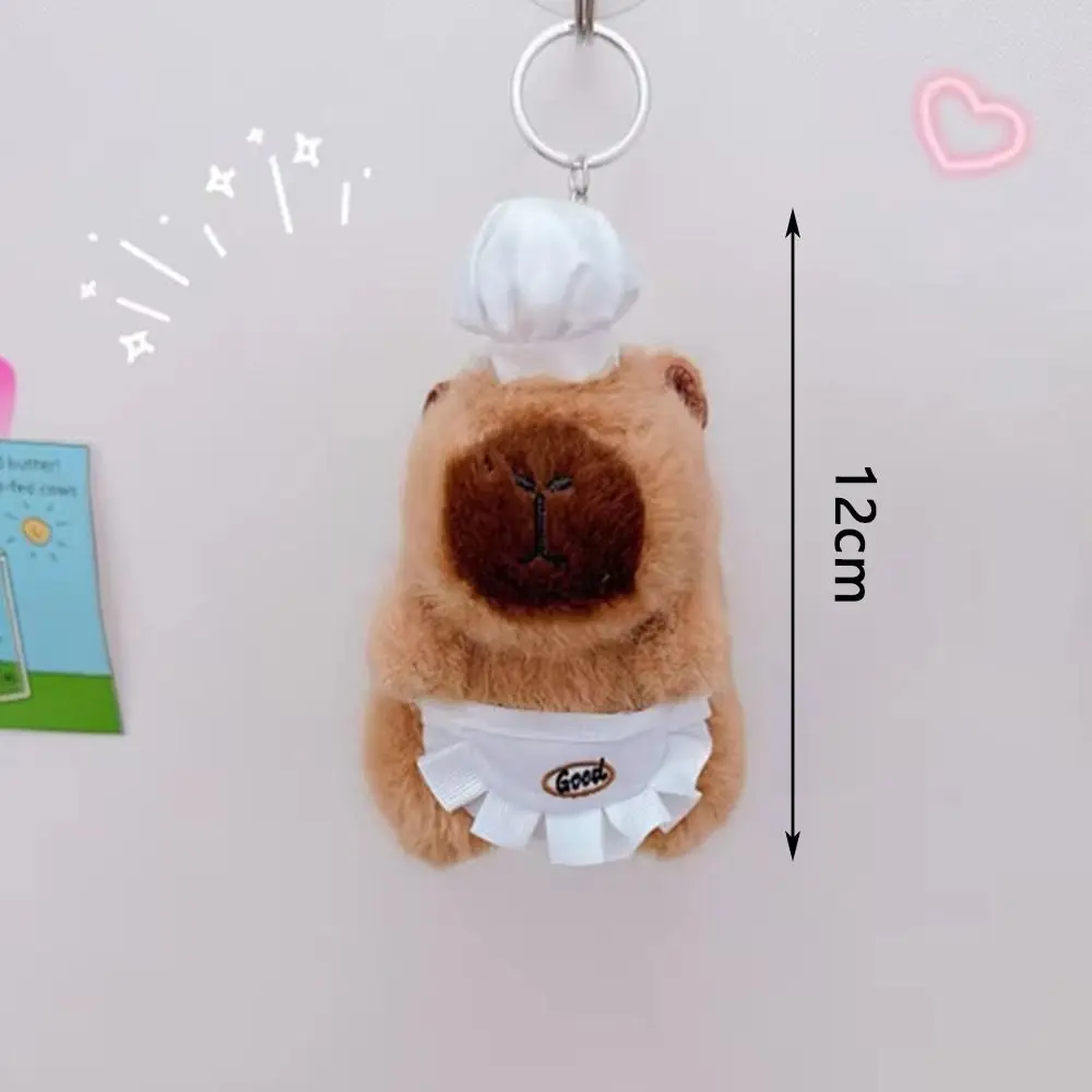 Porte-clés en peluche Capybara pour cuisine, dessin animé, beurre farci, simulation, conflicornement, porte-clés, sac à dos, pendentif