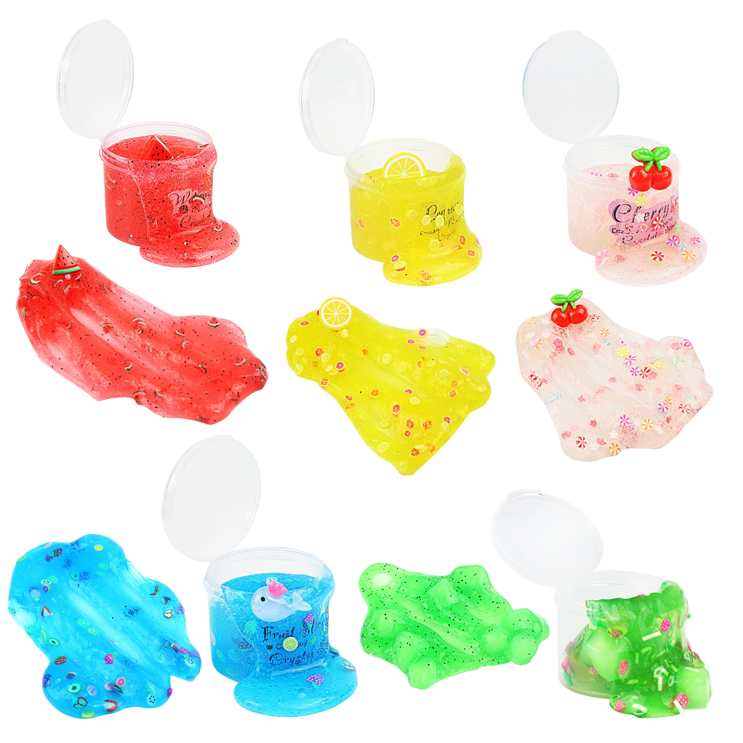 Surprise blind box style random slime crystal mud, silk mud and other toys, handmade DIY decompression toys,a total of 30 styles