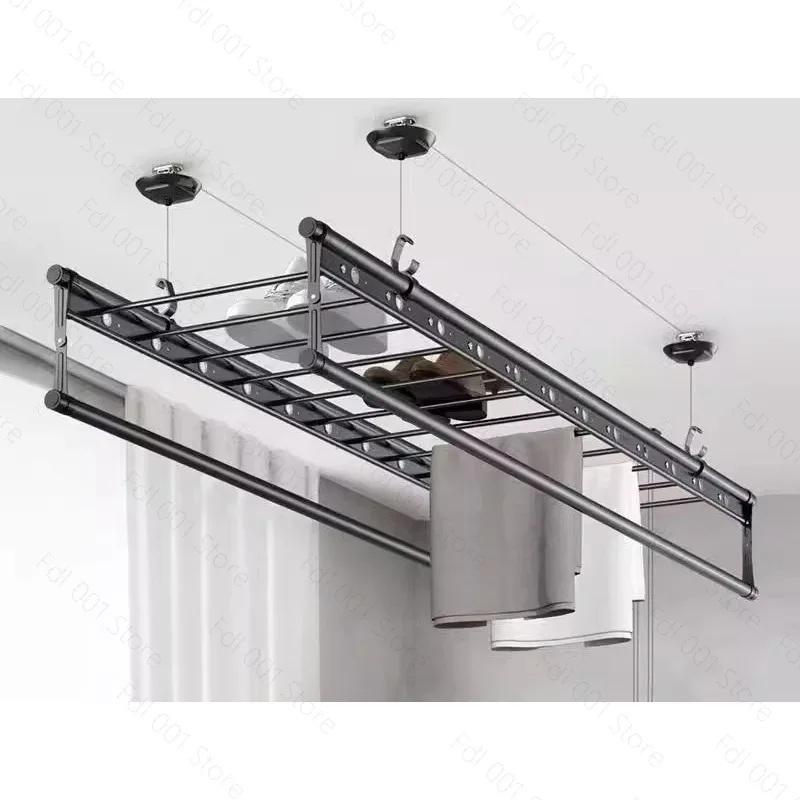 Balcony Hand Crank Lifting Drying Rack Home Indoor Folding  Rack Automatic Simple Drying Rack  Quilt
