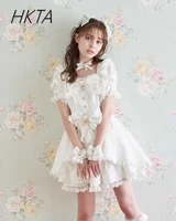 Liz Dress Set Women Outfit Japanese Cute Girl Mini Mass Production Sweet Bow Short Sleeve