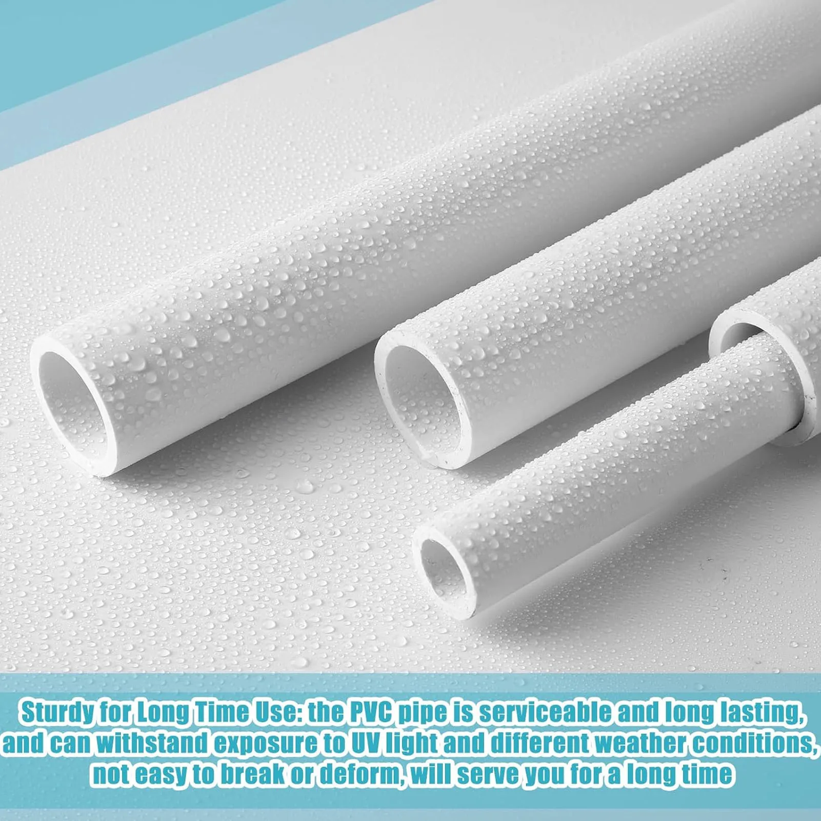 PVC-Rohr, 1 m Länge, reinweiß, UV-beständiges PVC-Rohr in Möbelqualität für DIY-Projekte, Hausgarten, Gewächshaus, Garten, PVC-Rohr