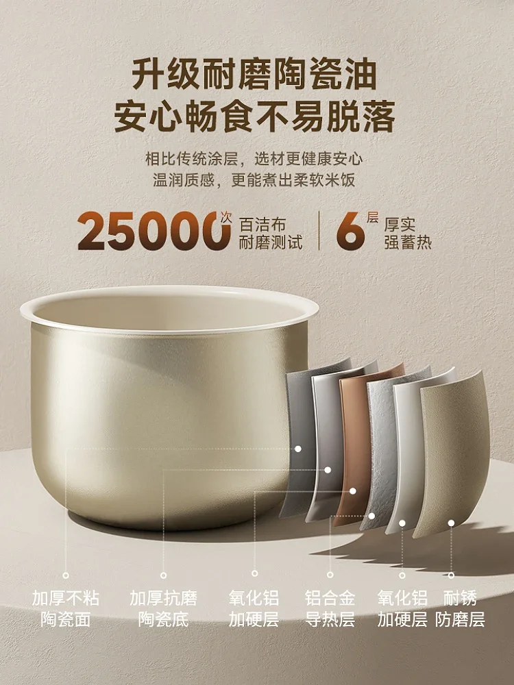 Bear new style mini rice cooker 1 to 2-person cooking pot household small one-person multi-functional rice cooker