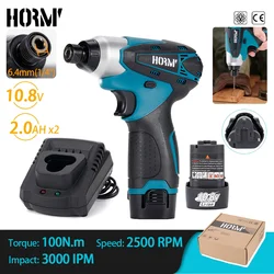 Hormy-Tournevis électrique sans fil, perceuse à percussion aste, perceuse de charge, outil électrique pour déterminer, batterie Makita 12V, 100N.m