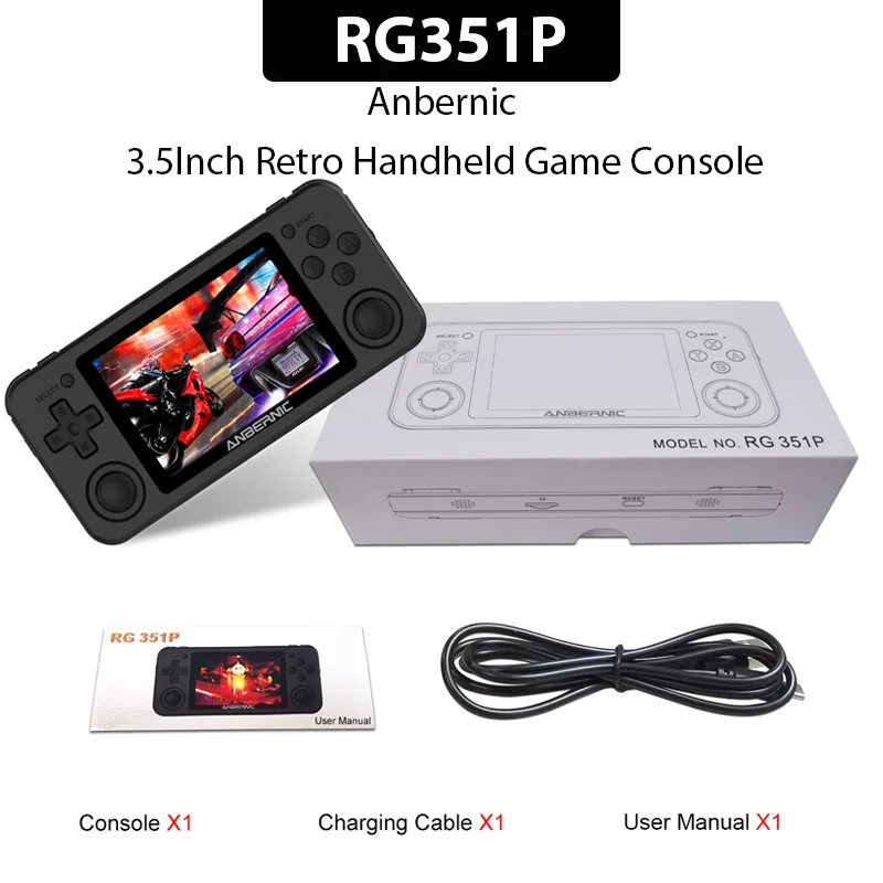 ANBERNIC RG351P 3.5inch Handheld Game Consoles CPU RK3326 Open Linux System Simulators Portable Retro Video Game Consoles Gifts
