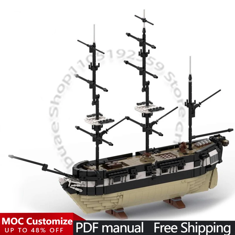 

1620 PCS War series HMS Beagle | Historic Display Model MOC Customize Modular Building Block Popular DIY Boys Toy Birthday Gift