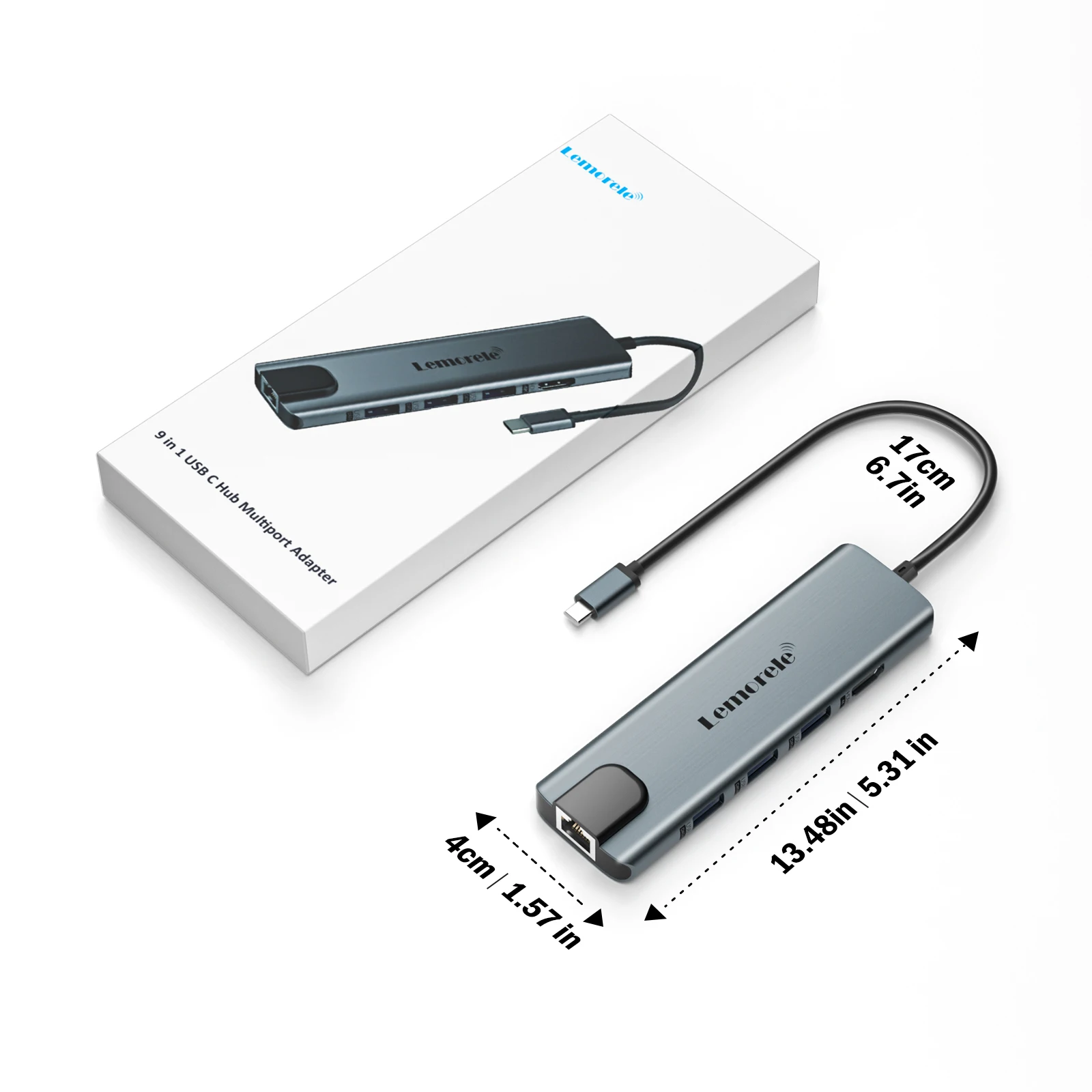 محطة إرساء Lemorele TC39 9-in-1 USB 3.0 hub Type C HDMI محول USB C 3.0 5Gbps PD مسحوق لأجهزة الكمبيوتر المحمول Windows MacOS Apple #6