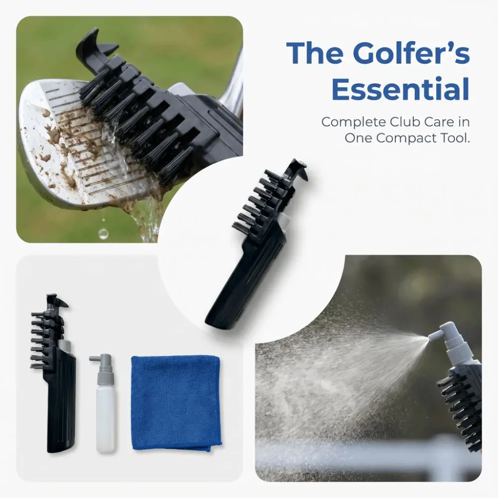 Detachable Bottle Golf Club Brush Nylon Bristles ABS Handle Spray Brush Push-To-Spray Portable Design Cleaning Brush