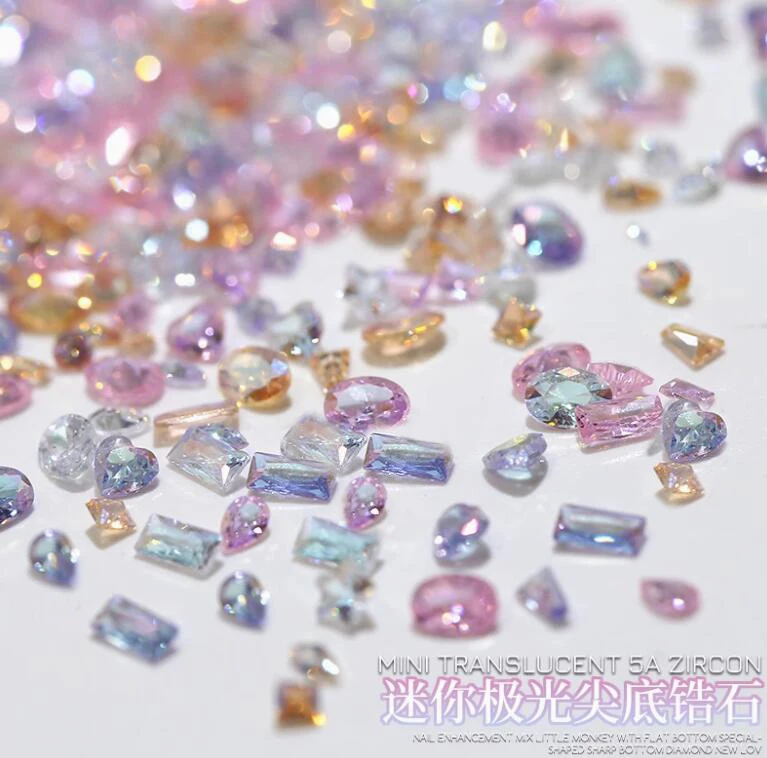 100 Stück glänzende Zirkon-Strasssteine, Nagel-Charms, 1,5 x 3 mm, Mini-Rhombische Nägel, Edelsteine, flache Rückseite, Nagelkunst, Basteln, Diamanten, Dekoration GT5
