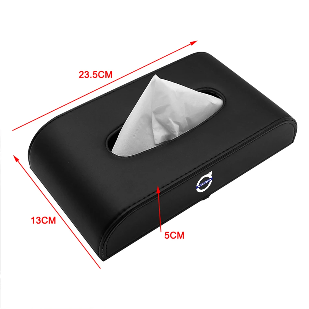 1pcs Leather Car Tissue Storage Box Accessories  For Volvo XC90 S60 V40 XC60 S80 S40 V70 V50 S90 T6 V60 V90 XC40 XC70 XC90 XC70