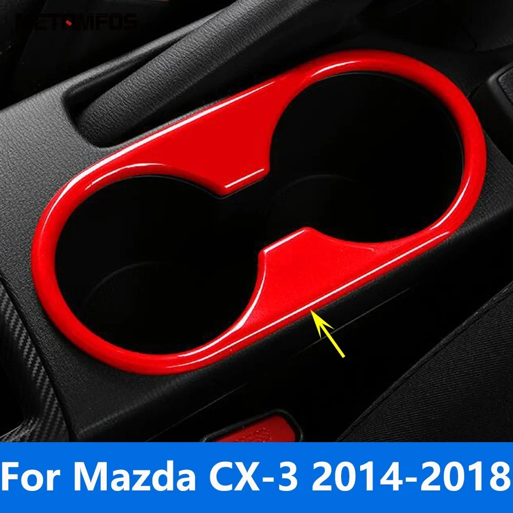 For Mazda CX-3 CX3 2014 2015 2016 2017 2018 Carbon Fiber Center Console Water Cup Holder Panel Cover Trim Interior Accessories