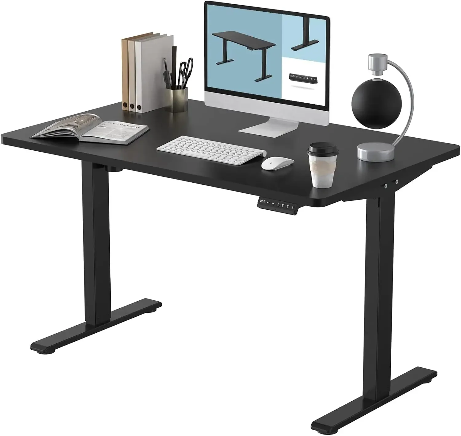 EN1 Standing Desk 48x30 Inches Whole-Piece Desktop with Memory Controller Electric Stand Up Desk