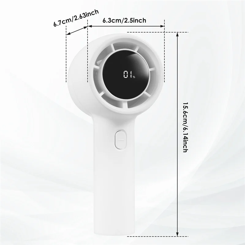 A88Z Handheld Portable High Wind Long-Lasting Desktop Silent Small Fan 3-Speed Charging Fan With Display