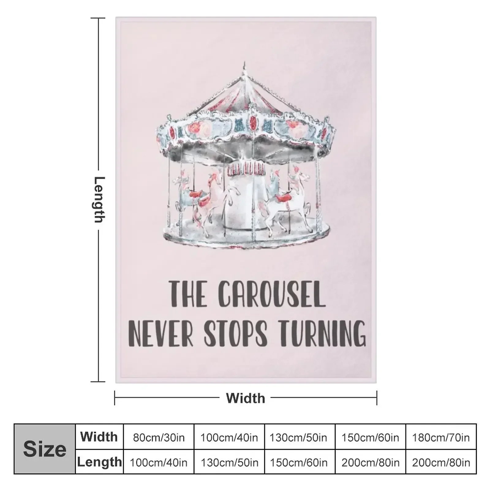 The carousel never stops turning Throw Blanket couch cozy soft plush fuzzy picnic outdoor blanket