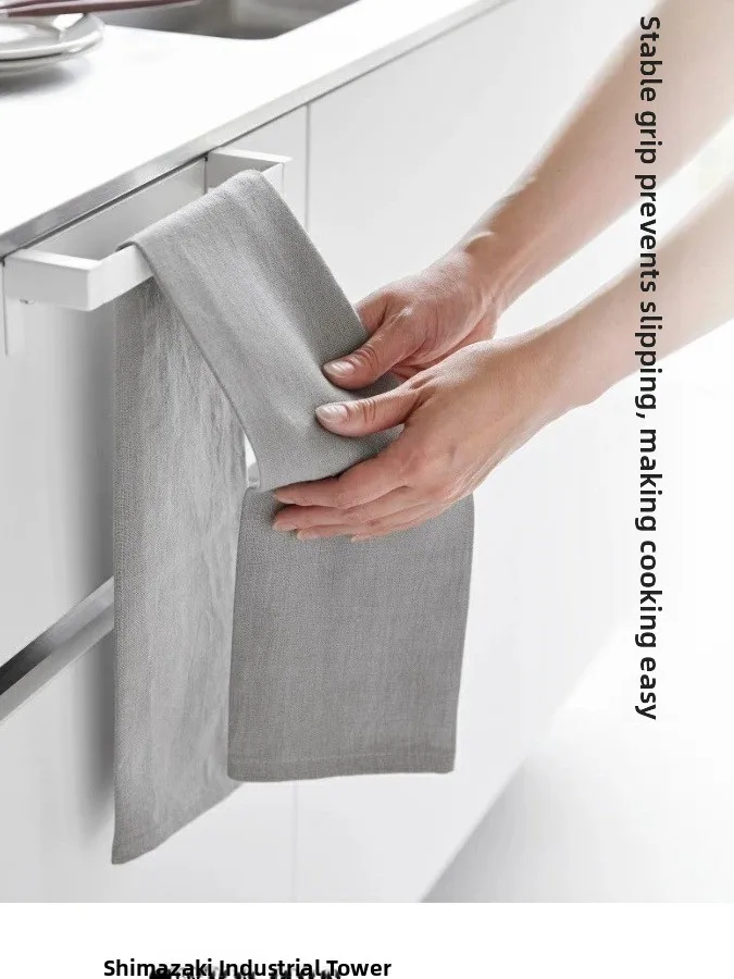 

YAMAZAKI Kitchen Towel Ra Single Rod Der Cabinet Door Storage Organizer No Drilling Required Metal Storage elf