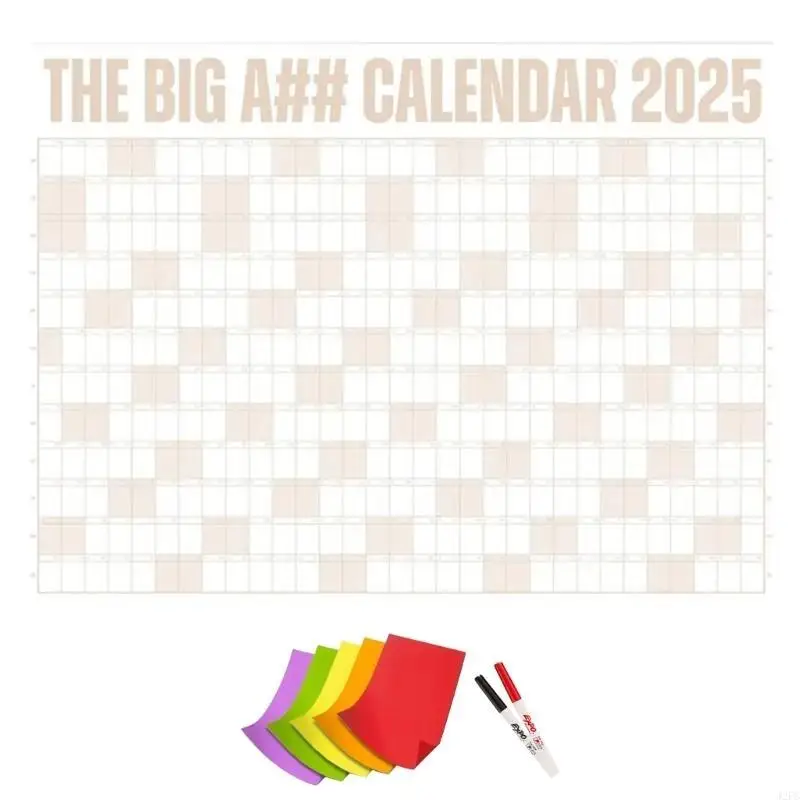 J2FC 2025 NĂM TALL PRANNER 2025 Home Office Wall Planner Lịch 2025 Tường Planner từ ngày 01/2025 đến 12/2025 (74x52cm)