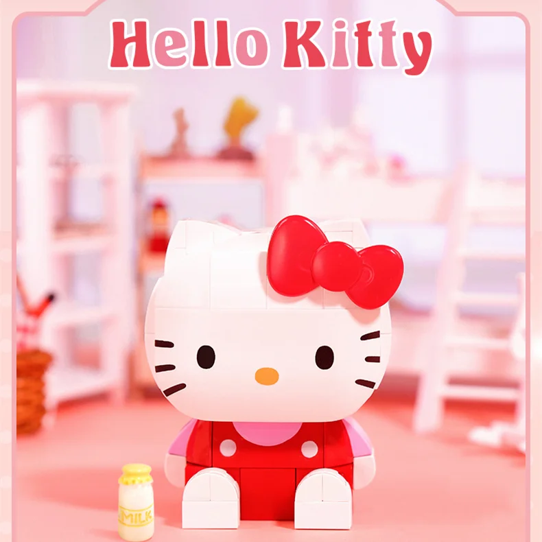 Sanrio Assembled Toy Building Blocks Kuromi Cinnamoroll Mymelody Model Educational Game Graphics Cartoon Building Blocks