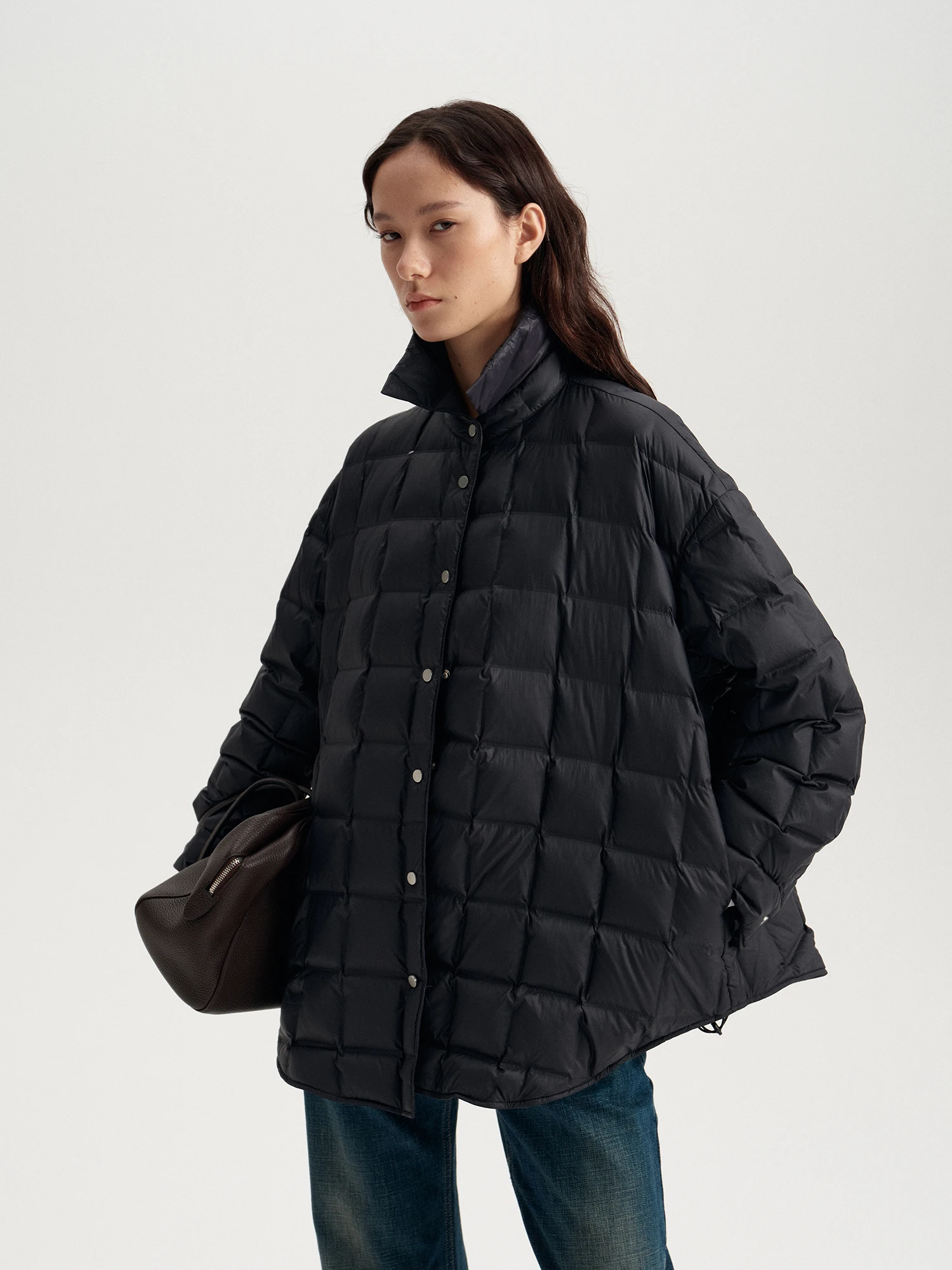 

Зимняя новинка Tfa: женский пуховик-пуховка «3D Chboard» свободного кроя, повседневный, с наполнителем из белого гусиного пуха, теплая верхняя одежда