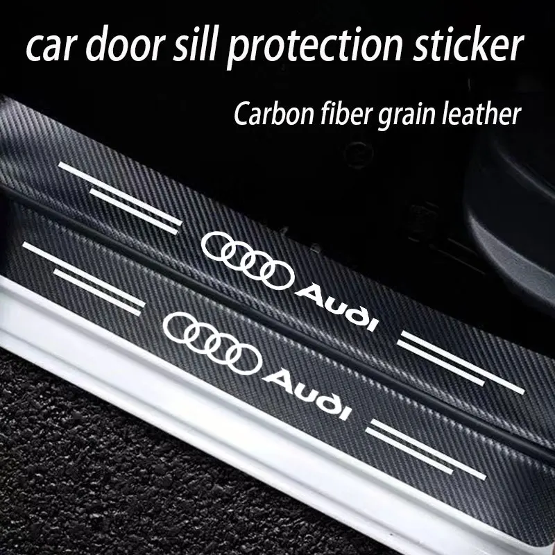 Carbon Fiber Car Trunk Bumper Protective Sticker for Audi sport RS A1 A3 A4 B7 B8 A5 A6 A7 A8 Q3 Q5 Q7 Q8 TT Car Accessories - view 4