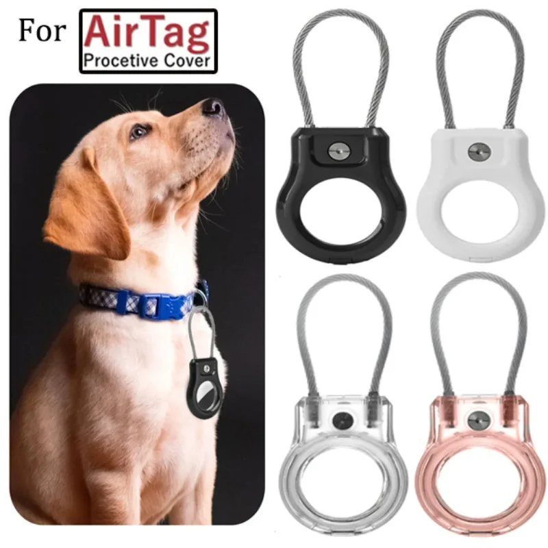 Secure Holder for Apple AirTag Anti-theft Case with Steel Metal Wire Cable Anti-theft Keychain Protective for Apple Air Tag Lock