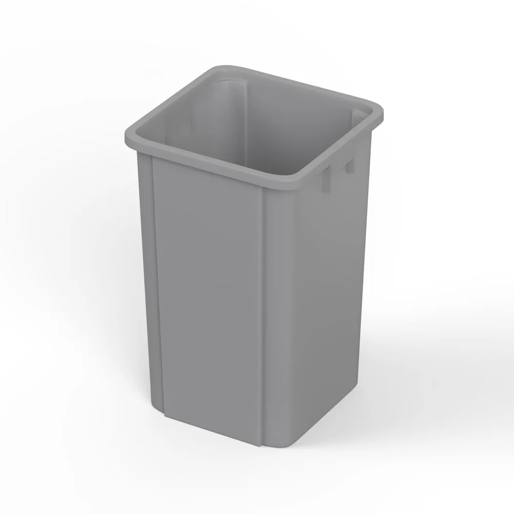 

19 Gallon Gray Square Commercial Trash Garbage Can | Outdoor Office Restaurant School Kitchen
