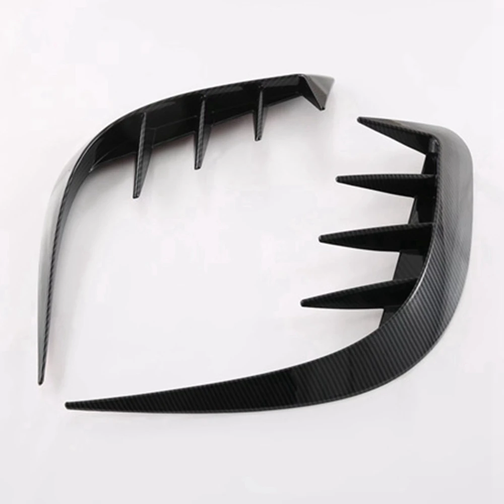 

Car Carbon Fiber Front Bumper Splitter Spoiler Covers Trim Fog Lights Eyebrow Wind Knife for Toyota Harrier Venza 2020+