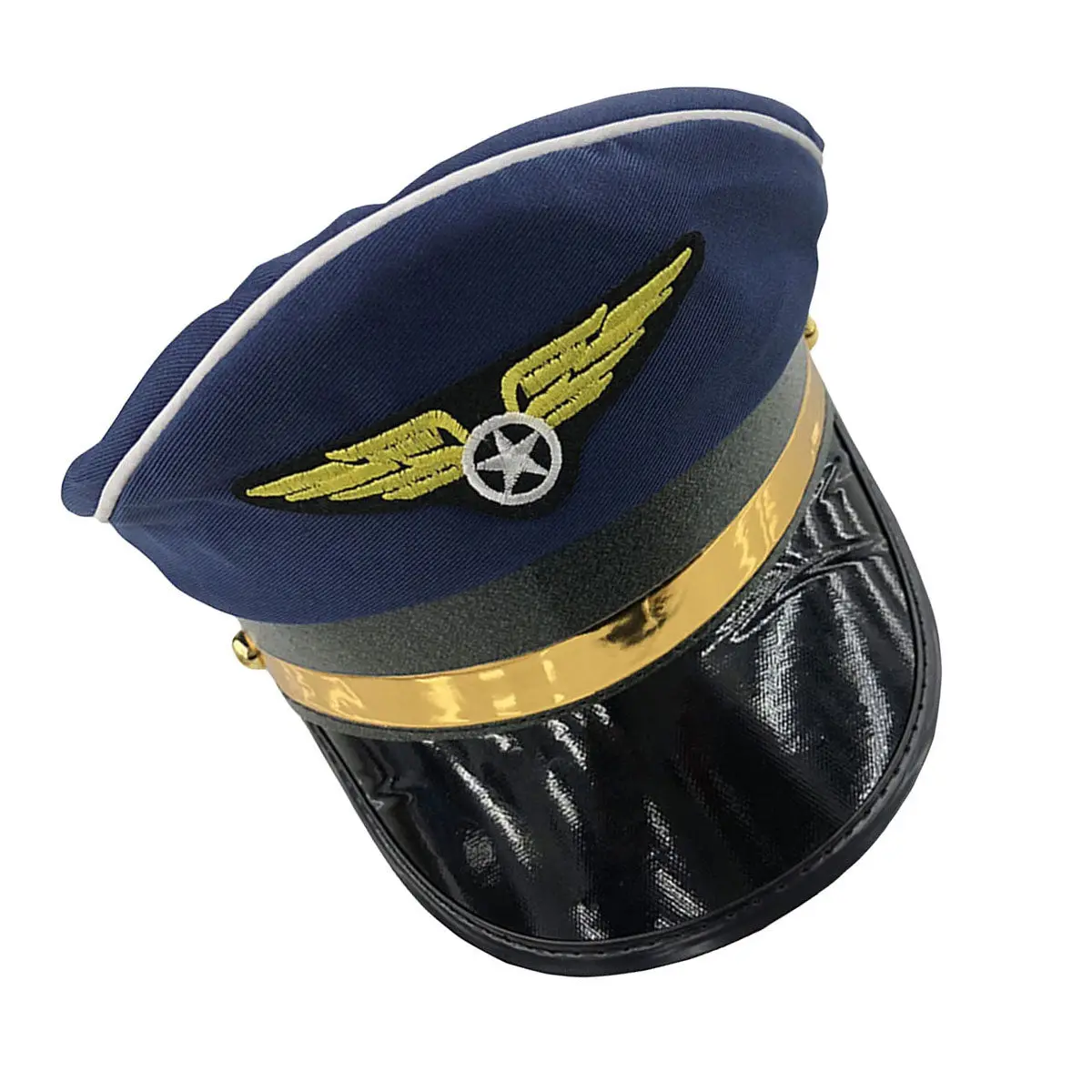 Police Hat Navy Blue 58Cm One Size Fits Most Adults Military Caps for Cosplay Party Stage Performance Costume Accessory