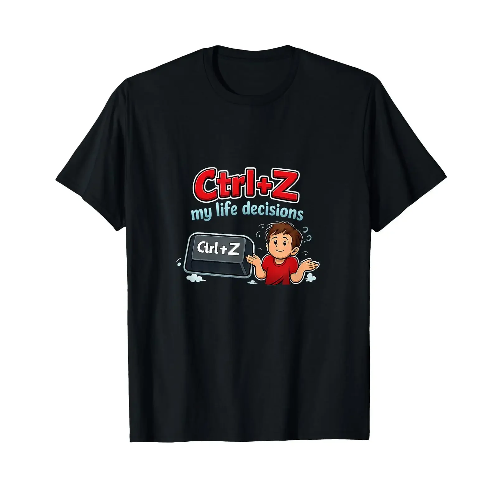 Ctrl Z My Life Decisions Debugging Humor T Shirt vintage Washed Breathable fashion graphic Slightly streetwear Soft Casual