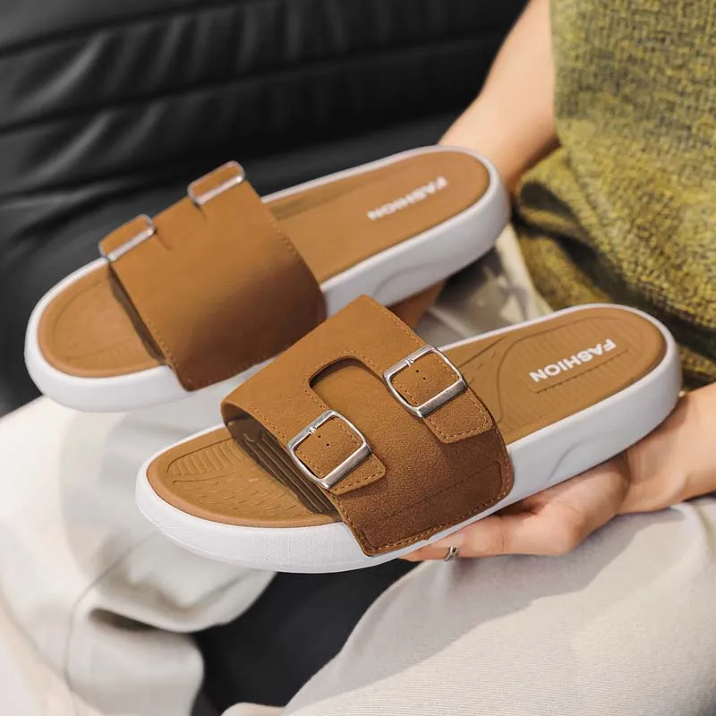 Unisex Fashion Print Slide Sandals, Lightweight Soft Sole Casual Slippers for Indoor Outdoor Use