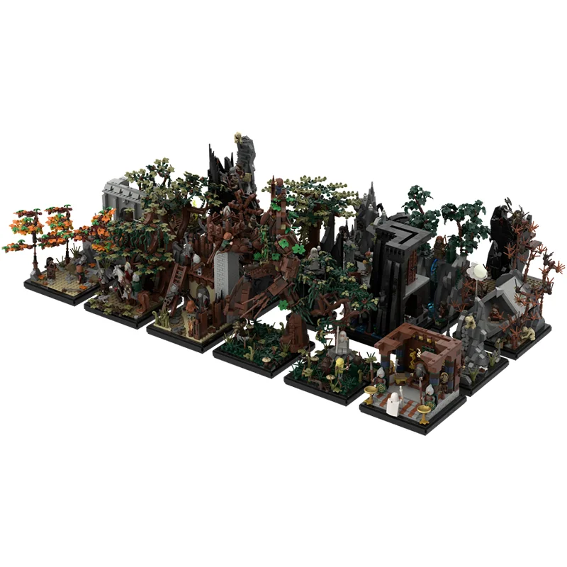 9094 stücke Moc Filme Die Ringe Mini Mocs Medieval Modulare Architektur Schloss Bausteine Montage Ziegel Spielzeug Kinder Geschenke