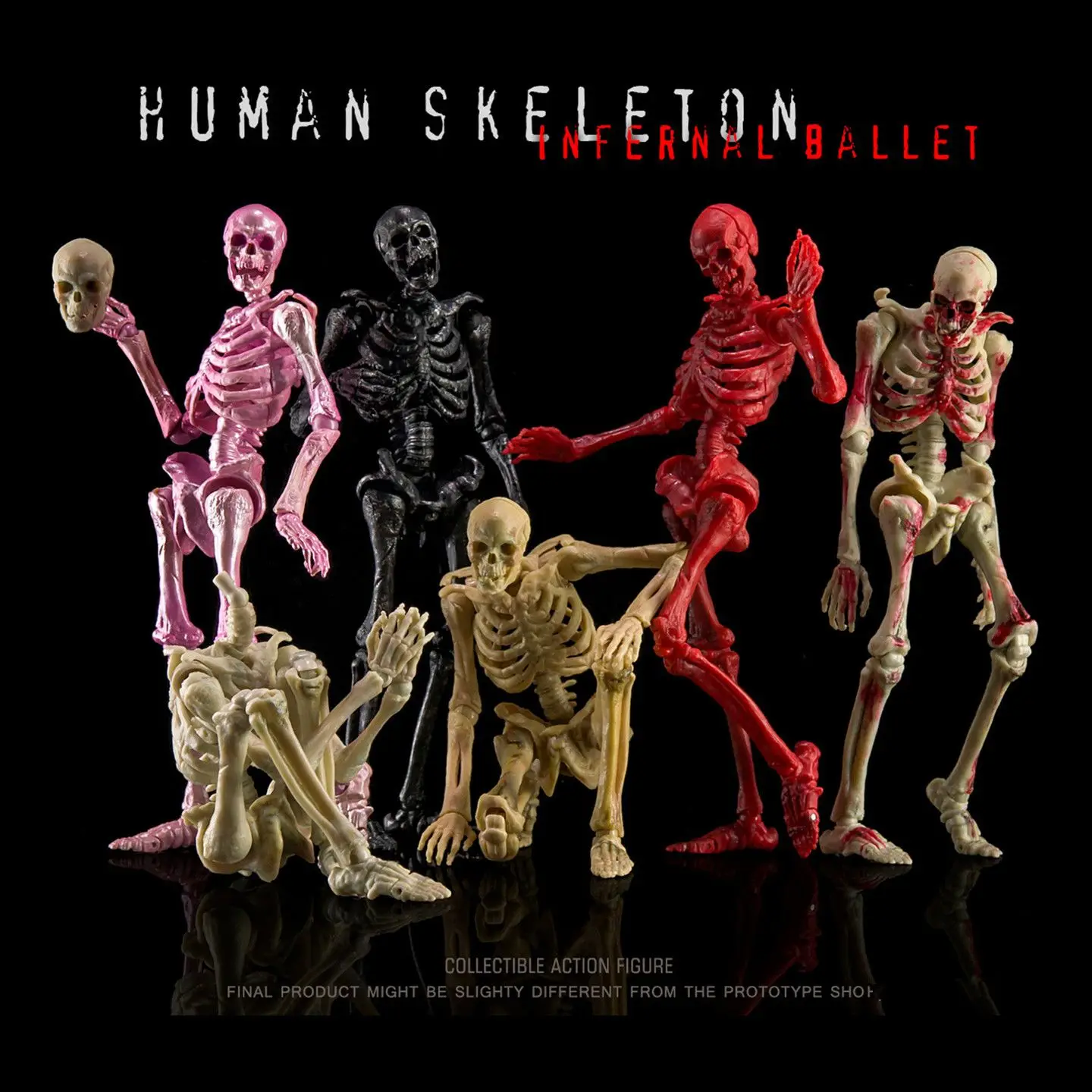 

1/12 Fully Articulated Human Skeleton Action Figure | Biology Class Education | Horror Collectible Model, Toy Gift for Halloween