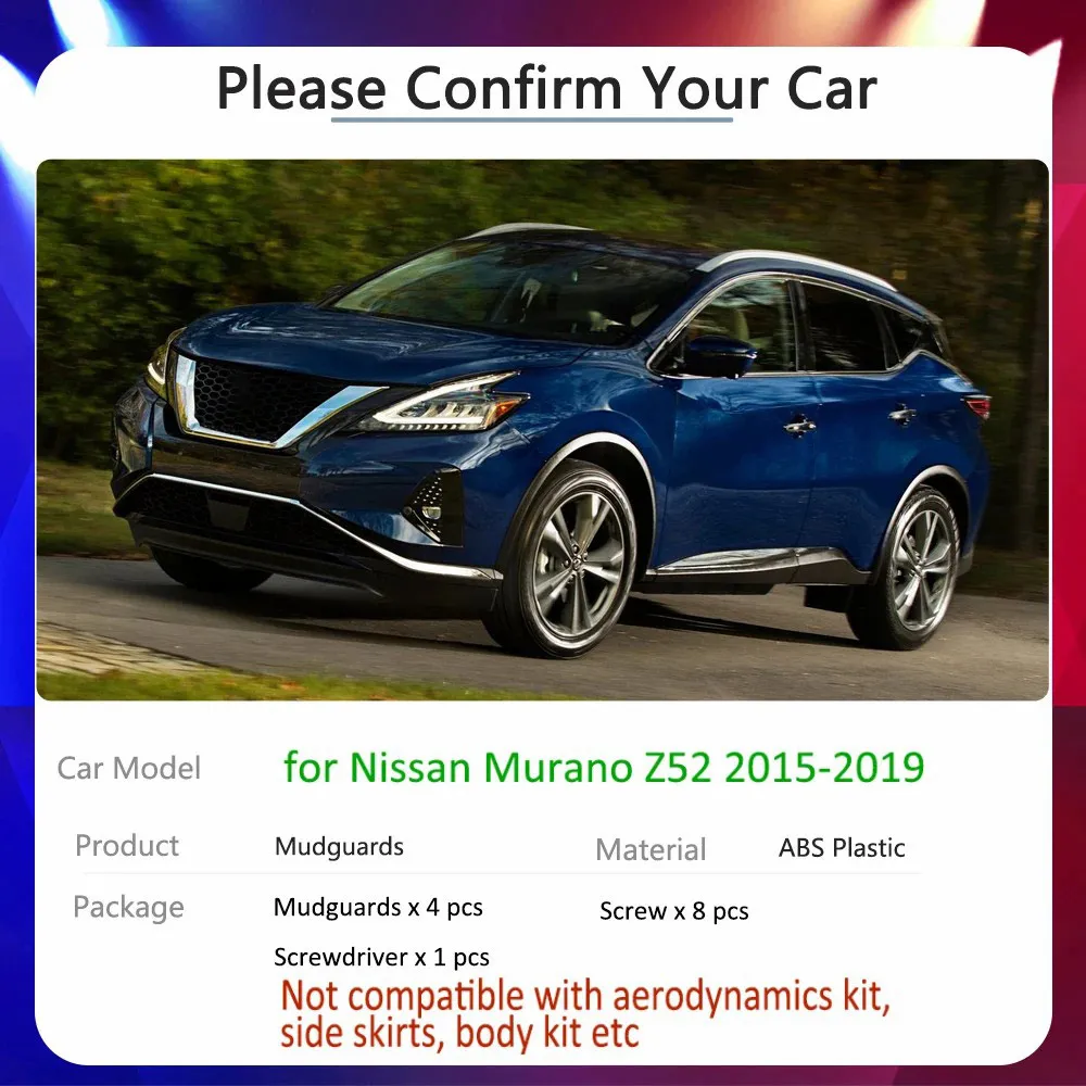 اللوحات الطينية للسيارة لنيسان مورانو Z52 2015 ~ 2019 2016 2017 2018 3th الحرس واقيات الطين Mudflap ملصقات اكسسوارات السيارات السلع