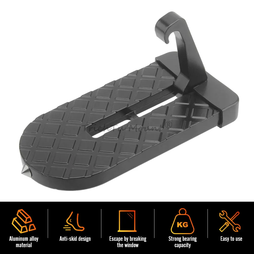 

Universal Car Accessroies Black Car Door Step Aluminum Alloy Thickened Vehicle Rooftop Doorstep Pedal For Roof Rack,Truck Doors
