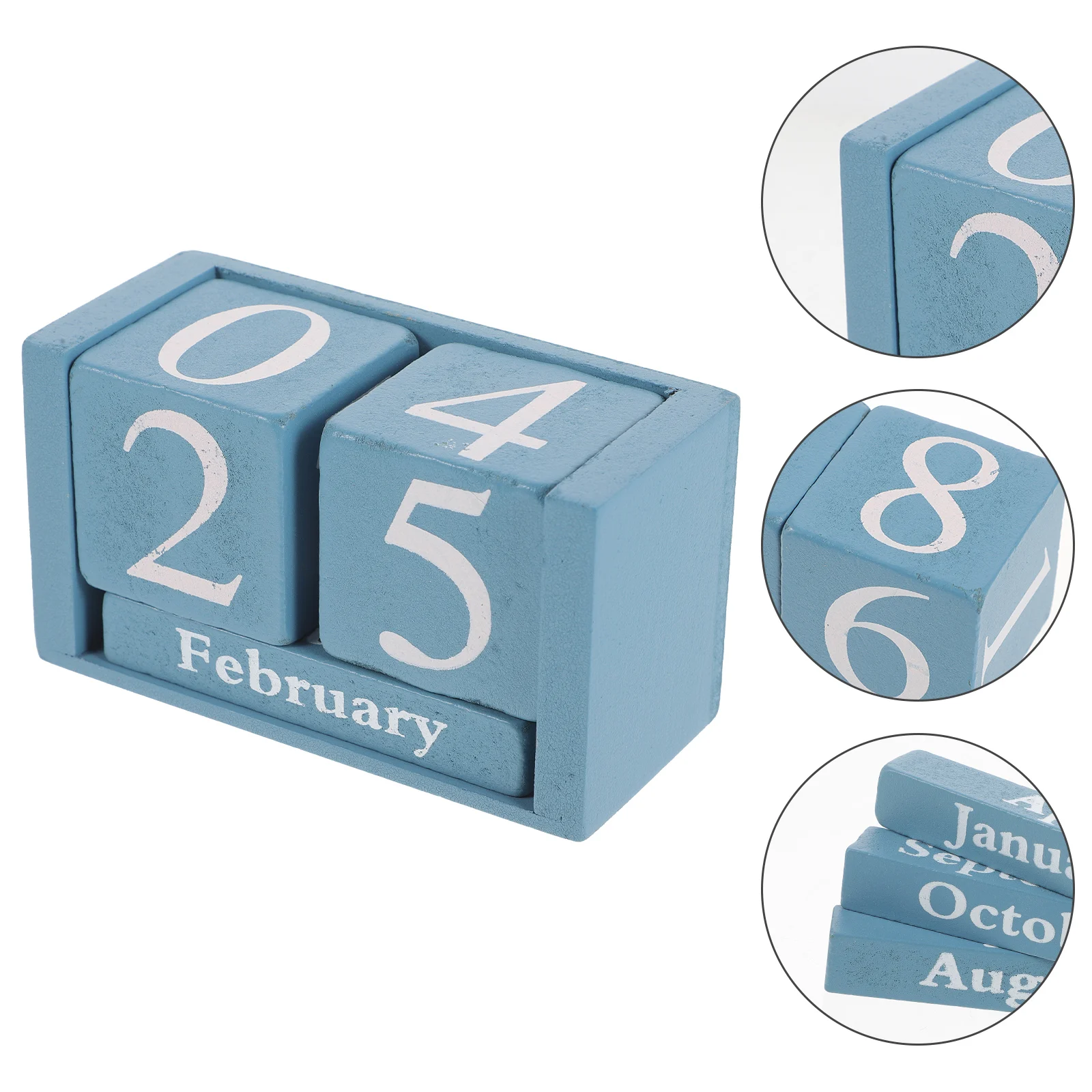 

Creative Wooden Block Desktop Calendar Office Home Decor Household Tabletop Perpetual Calendar Reusable Date Blocks For Desk