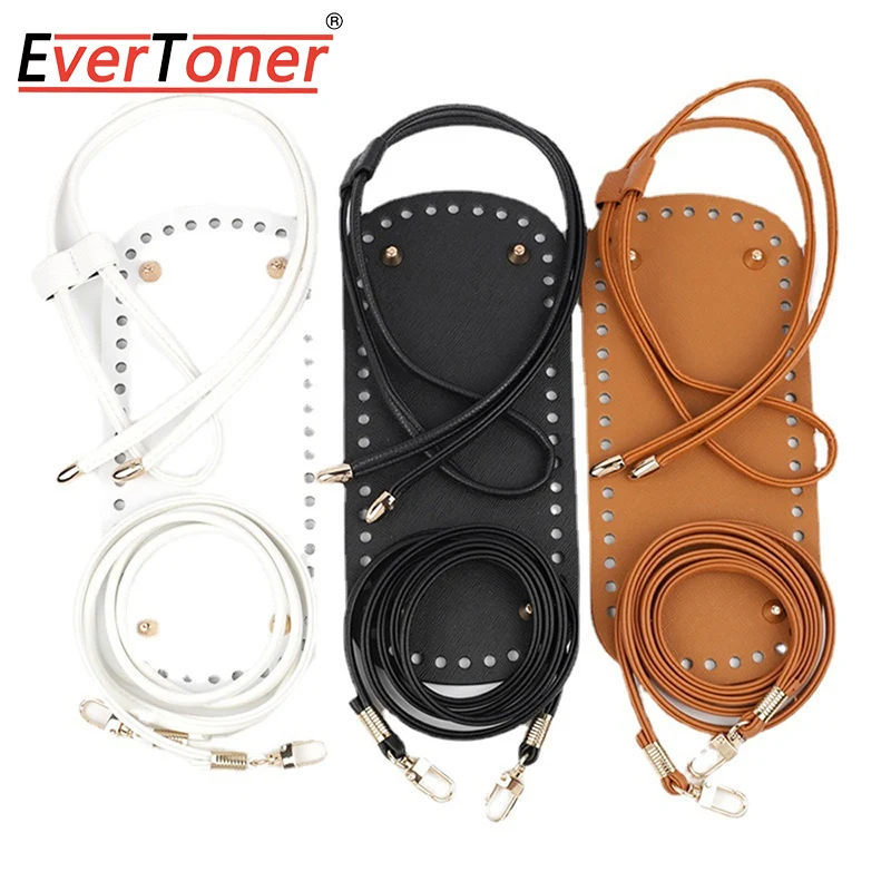 

EverToner Bag Bottom Shaper Crochet PU Leather Handbag Purse Base Shaper with Bottom Strap String Bucket Bag Supplies