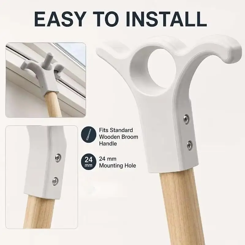New 1Pcs Ventilation Blinds Control Window Accessory 3 In 1 Roof Window Opening Hook Fits For 24mm Sweep Handle