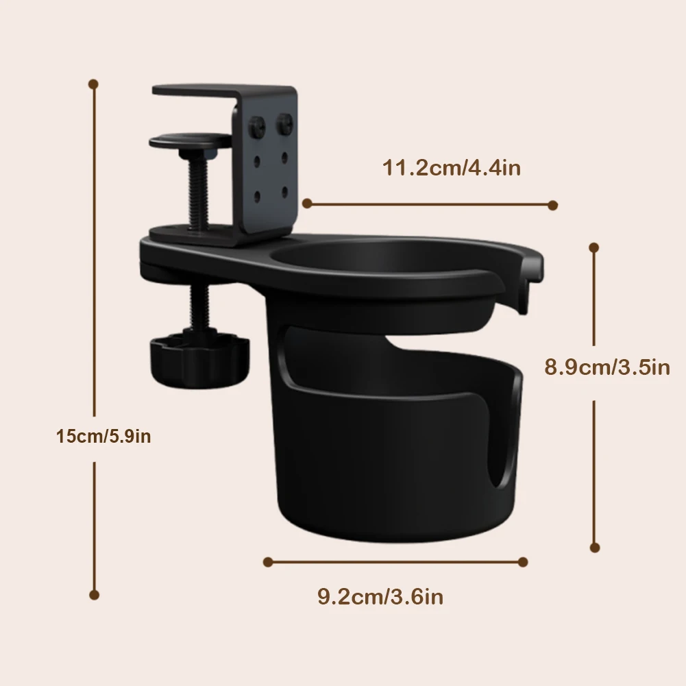 Suporte de copo de mesa rotativo sem perfuração universal ajustável atualizado braço braçadeira suporte para canecas de café garrafas de água garrafa isolada