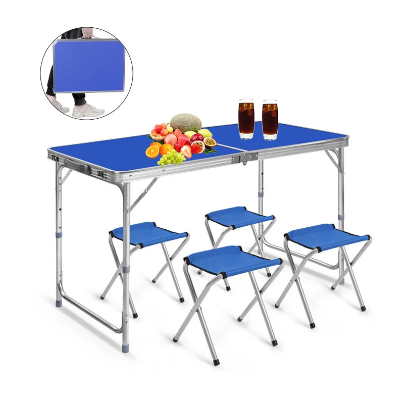 

Outdoor Indoor Aluminum Picnic Camping Table Adjustable Height Lightweight Portable Folding Table
