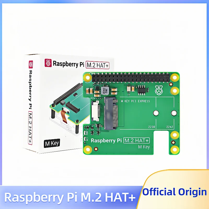 Official Raspberry Pi 5 M.2 HAT+ PCIe to M.2 NVMe SSD Board With 2230/2242 16PIN For Pi5