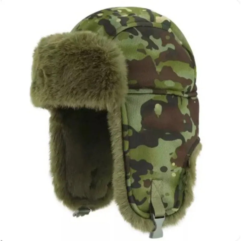 German Palm Tree Camouflage Ushanka Leifei Hat Winer Man Outdoor Brown