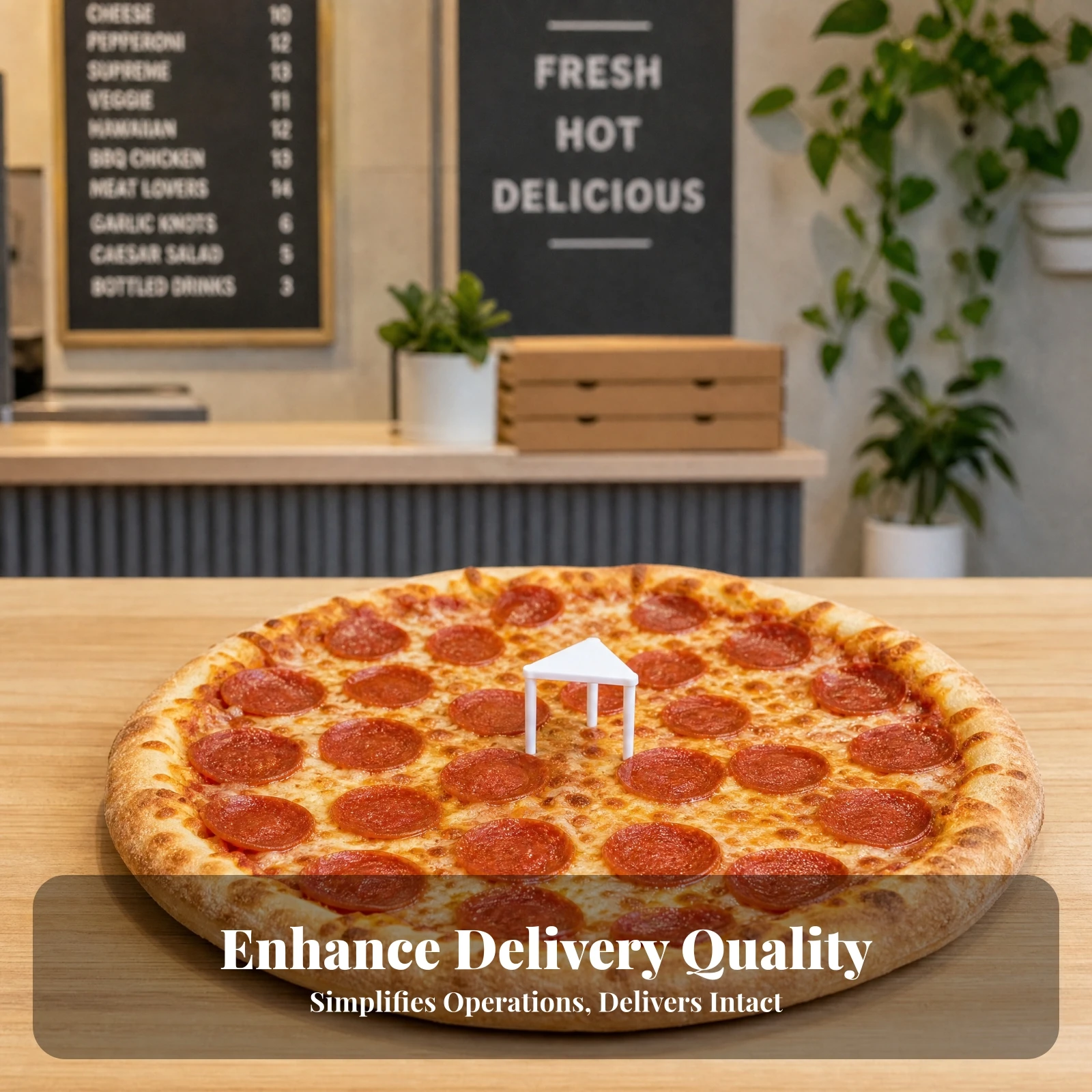 100 Pieces Plastic Pizza Saver Disposable Pizza Box Support Food Service Item Three-Legged White