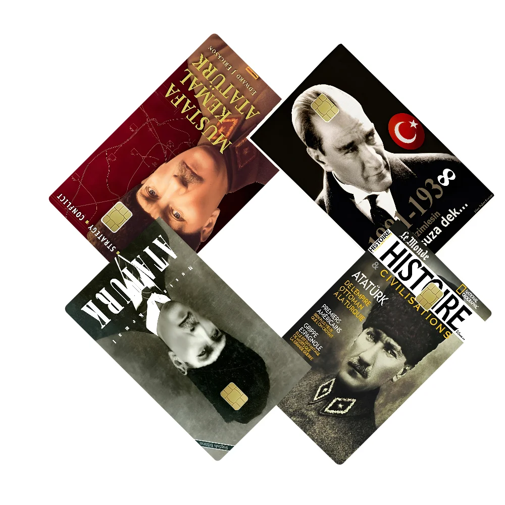 Türkische Mustafa Kemal Atatürk Anmie Sticker Film Skin Cover für Kreditkarte Debit Bankkarte Front