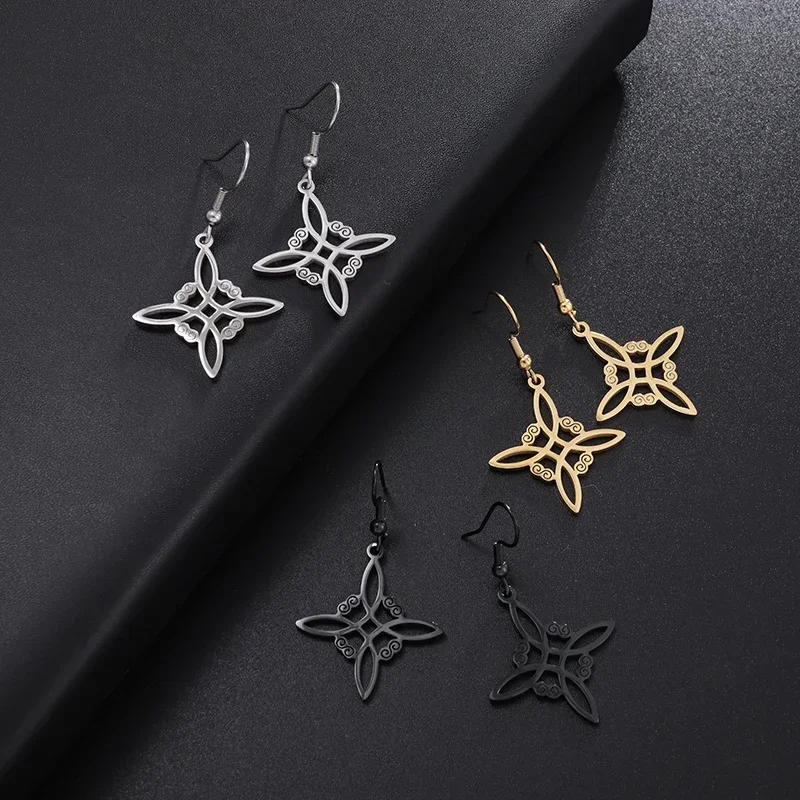 Fine Stainless Steel Celtic Witch's Knot Hypoallergenic Women's Earrings Irish Lucky Jewelry As A Gift for Your Partner