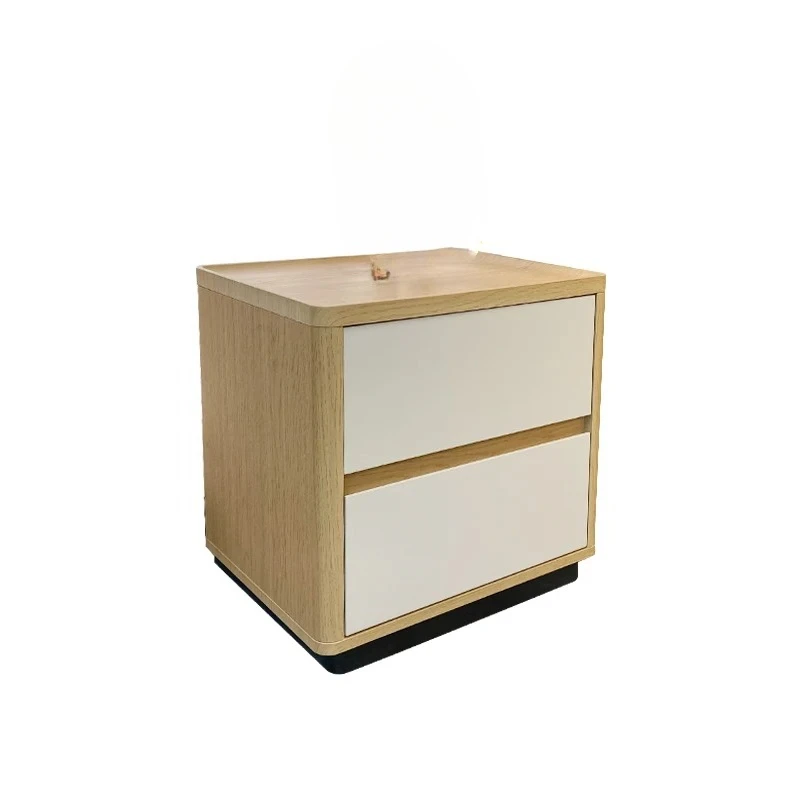 

Bedside table Simple modern Nordic log color storage cabinet