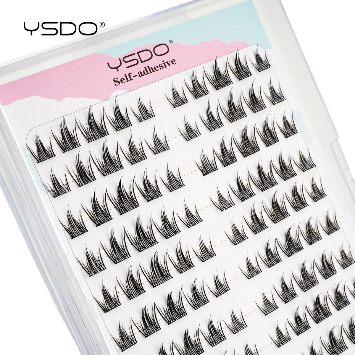 YSDO Selbstklebende Wimpern, 10 Reihen, DIY, natürliche Cluster-Wimpern mit Pinzette, kein Kleber erforderlich, individuelle Wimpernverlängerung, wiederverwendbar – Detail 18