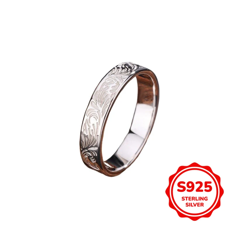 

Fashion Commuting Versatile S925 Silver Irregular Pattern Women's Ring
