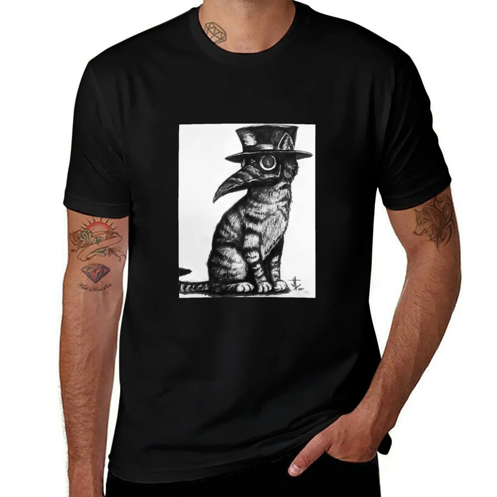 

Plague Doctor Kitty T-Shirt vintage clothes summer shirt oversized t shirt oversized graphic tee plain white t shirts men