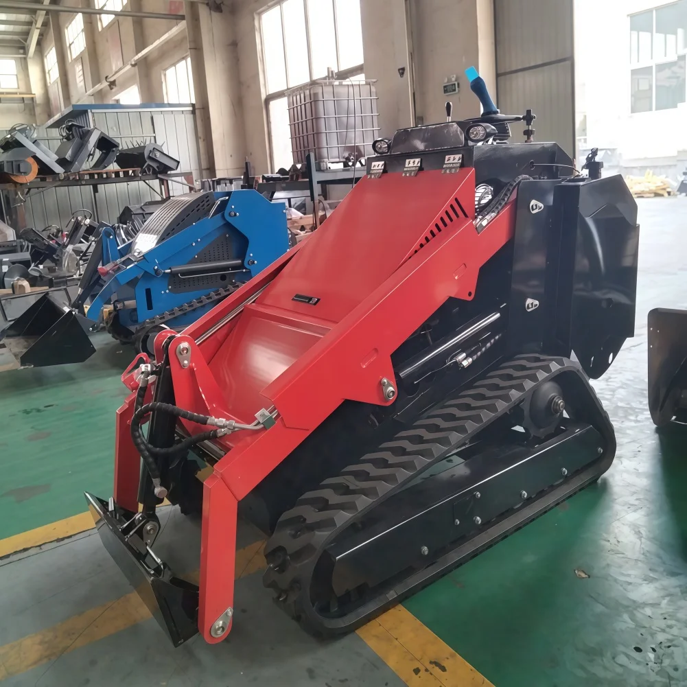 Multi-functional Hydraulic Front End Loader Compact Crawler Mini Skid Steer Loader With Engine